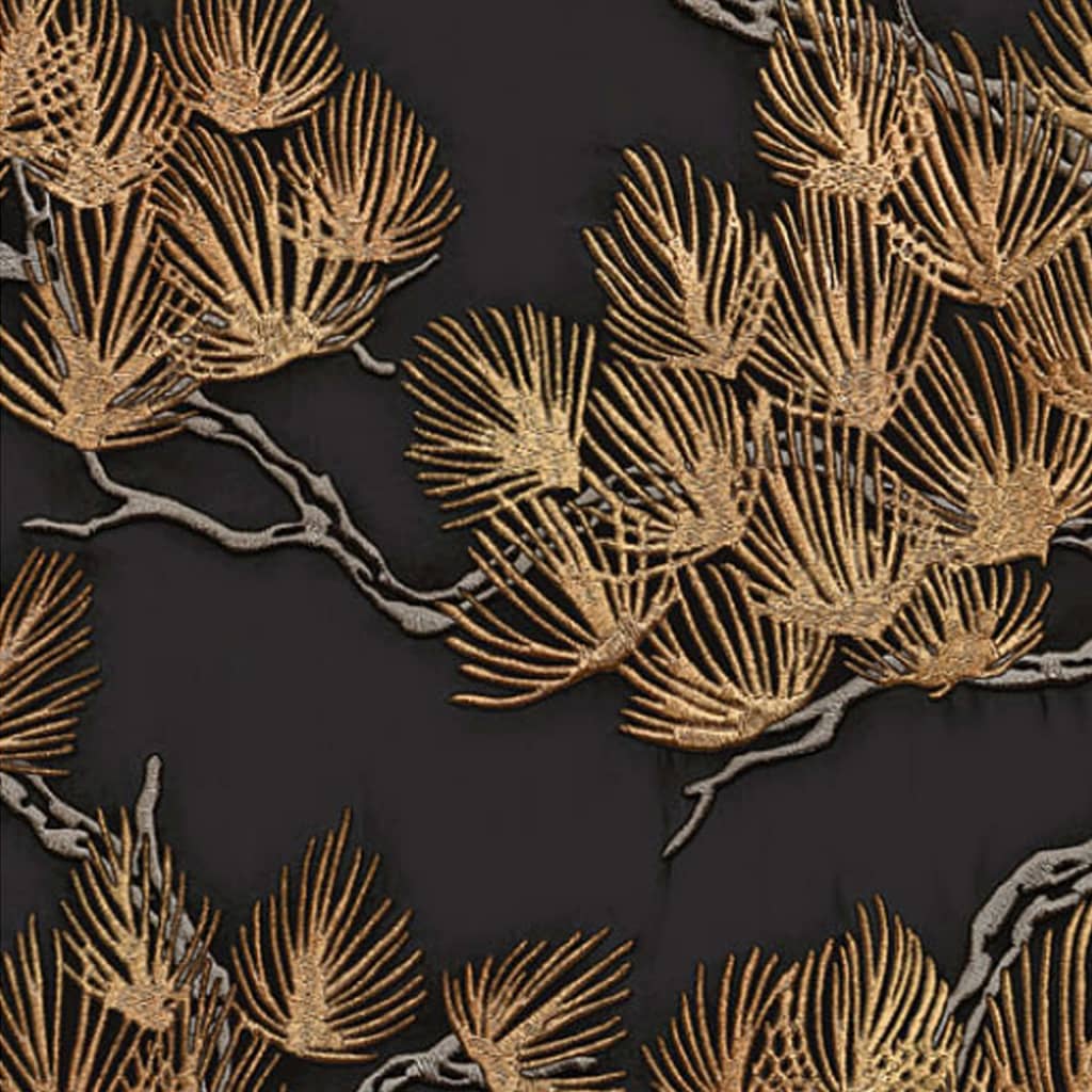 Papier peint Dutch wallcoverings pin noir et or