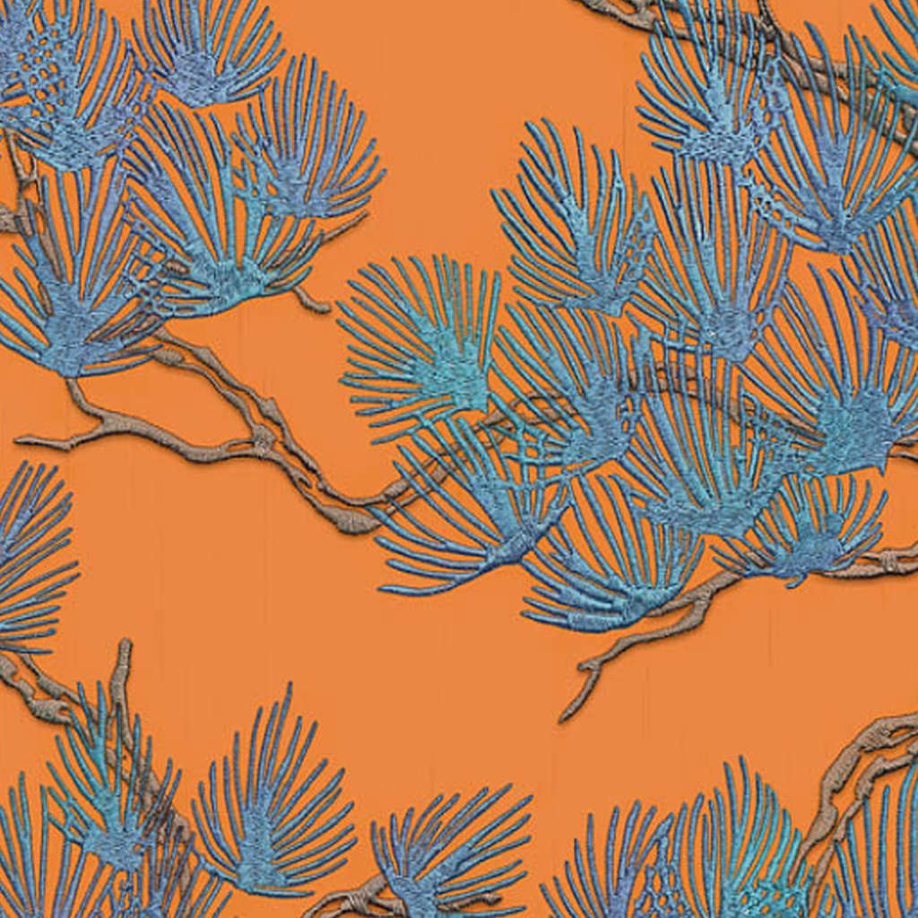 DUTCH WALLCOVERINGS DUTCH WALLCOVERINGS Papier peint Pin bleu et orange