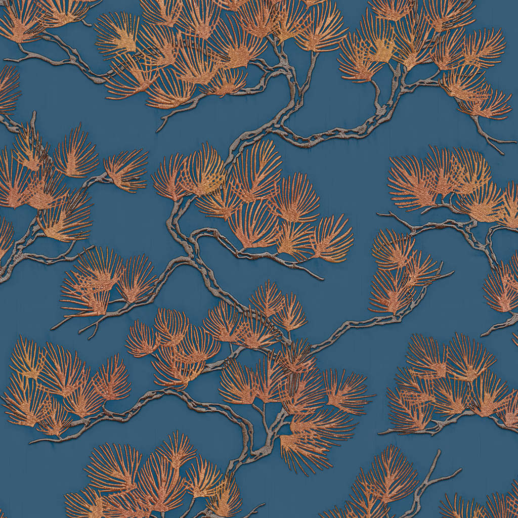 Papier peint Dutch wallcoverings pin doré et bleu