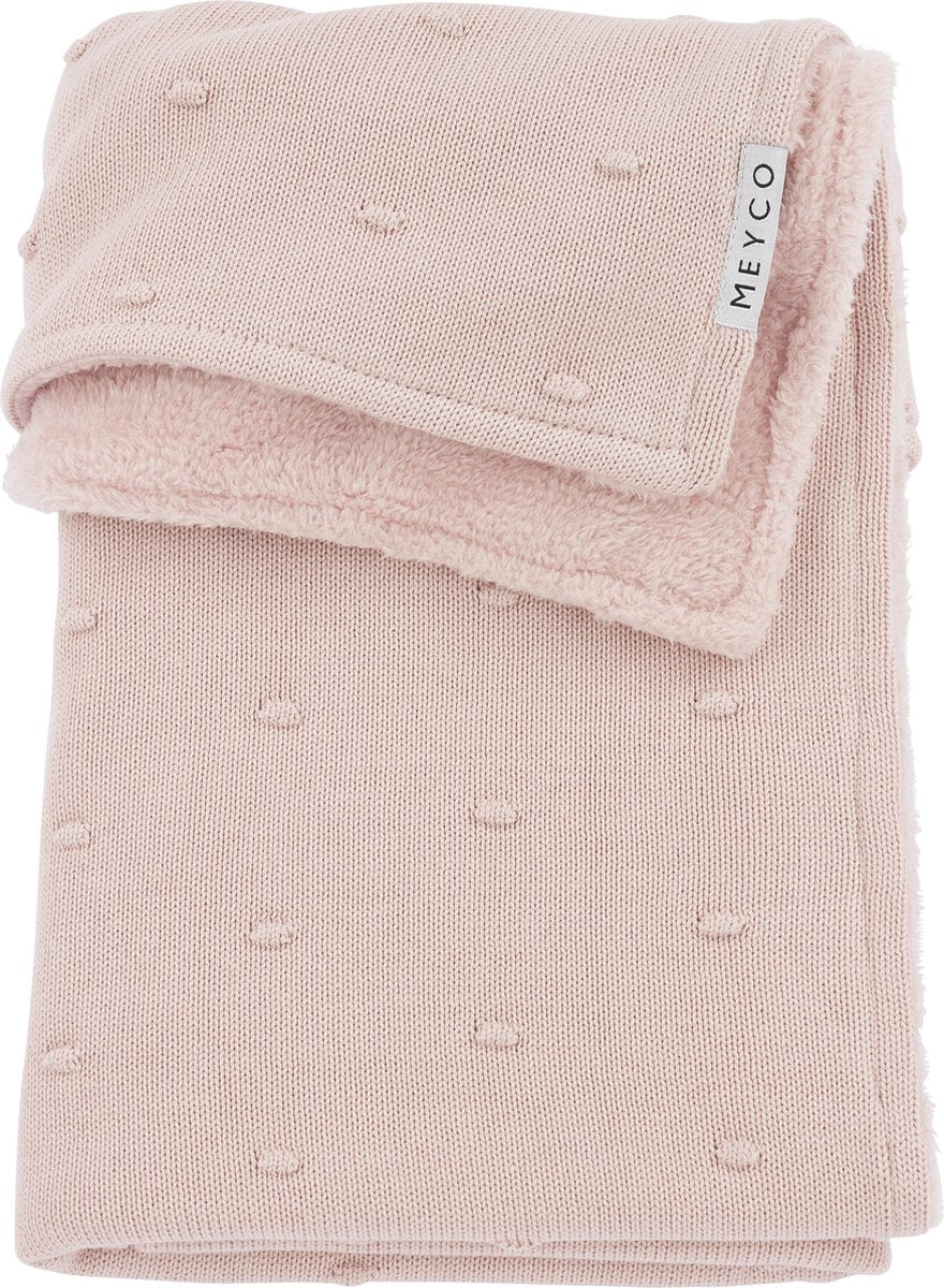 Couverture de berceau en peluche Meyco baby mini noeuds - rose tendre - 75x100cm - 2,0 tog