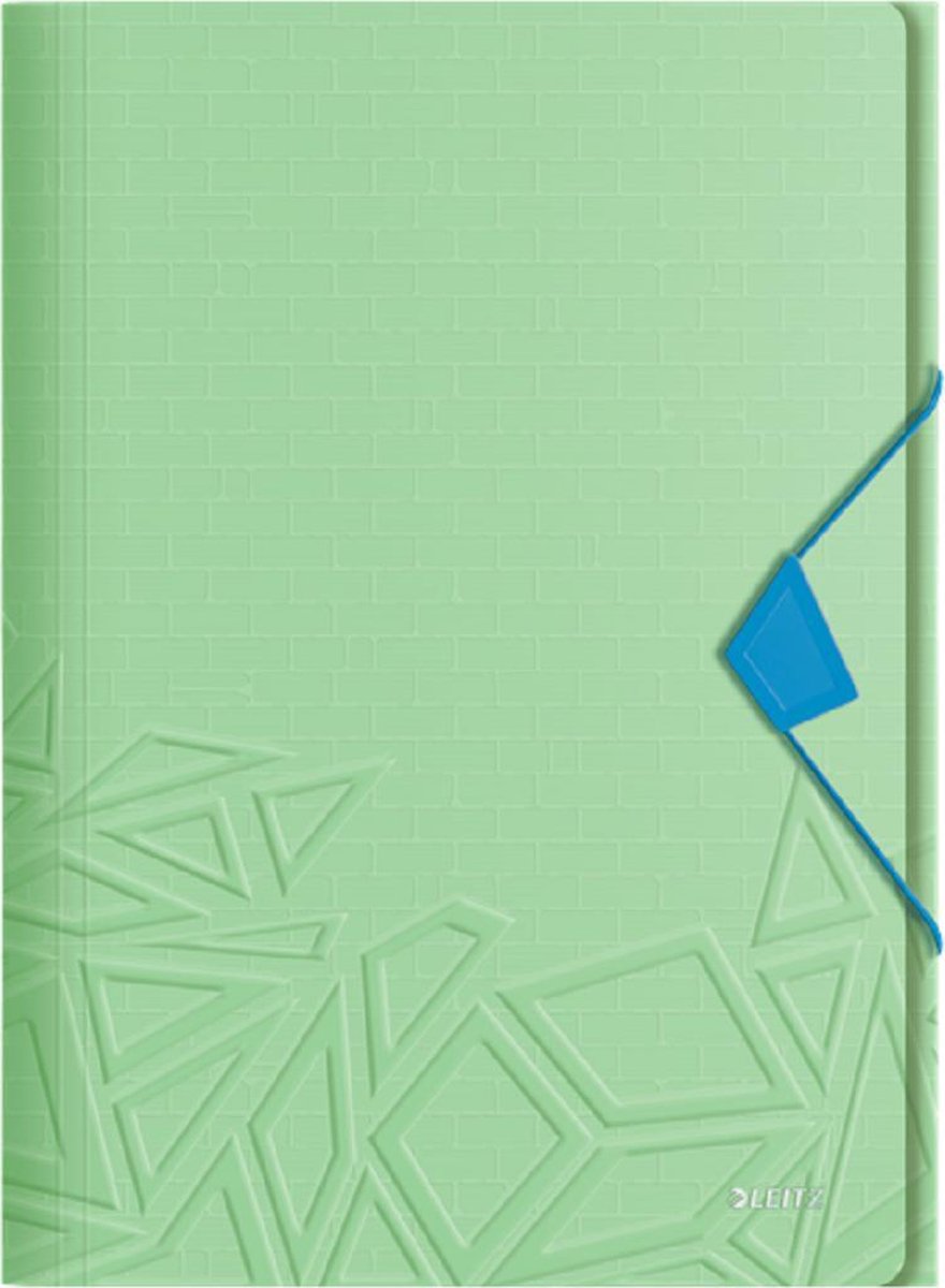 Dossier à 3 rabats Leitz urban chic pp pour 150 feuilles - dossier pour documents A4 - idéal pour l'école ou les études - vert