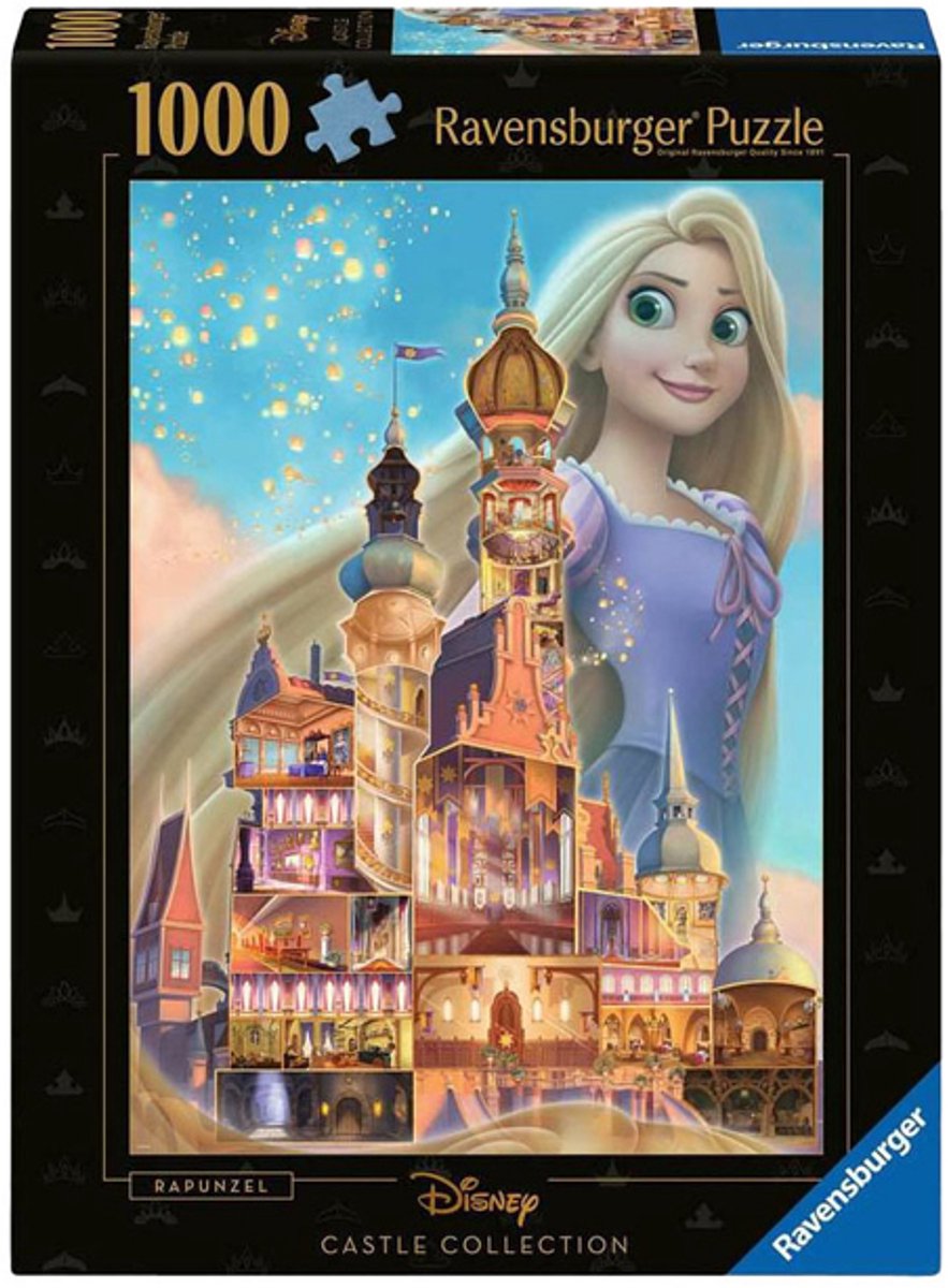 Puzzle Ravensburger Châteaux Disney Raiponce - Puzzle 1000 pièces.
