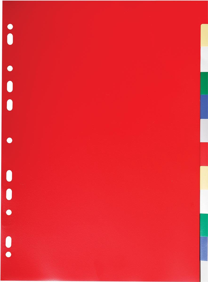 Onglets Exacompta pour ft a4, à partir du pp 12 100e, 12 onglets, couleurs assorties