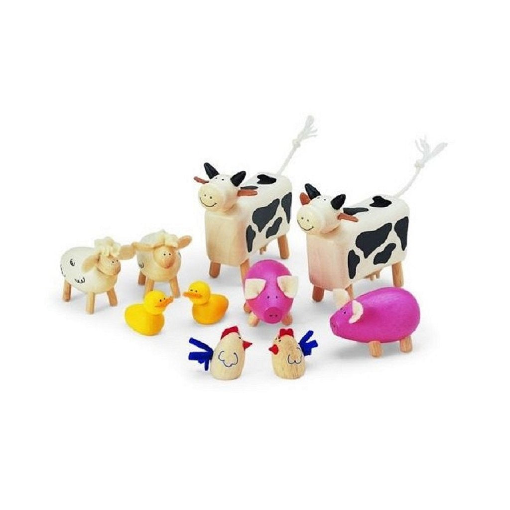 Pintoy Pintoy P03518 Animaux de la ferme en bois 10 pièces