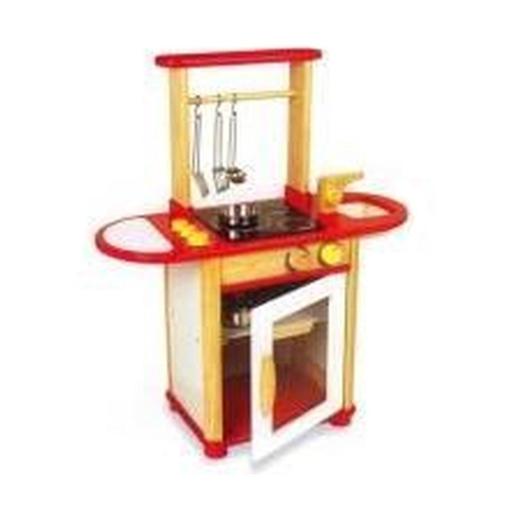 Ilot de cuisine en bois Pintoy rouge