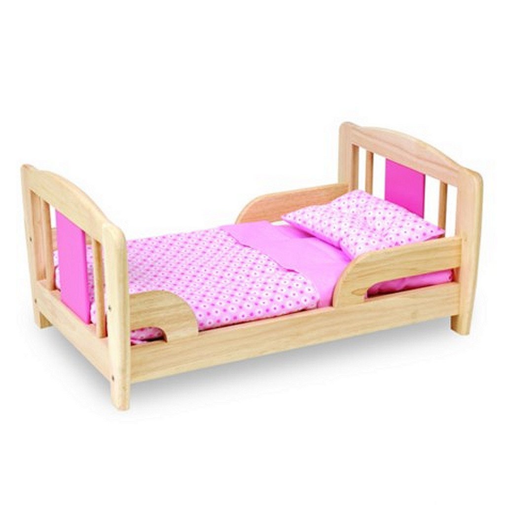 Pintoy p07541 grand lit de poupée en bois 53cm