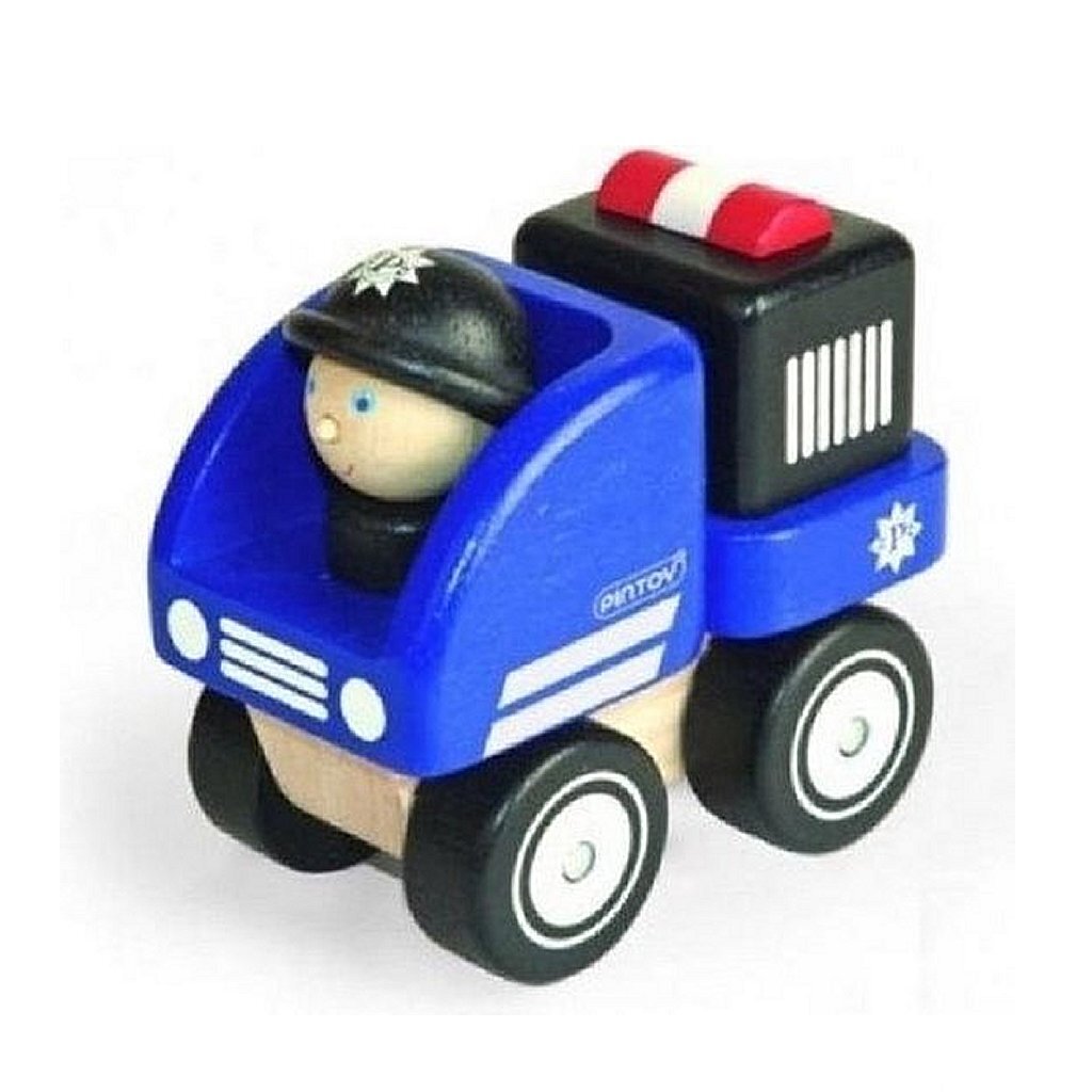 Pintoy p10507 mini voiture de police en bois