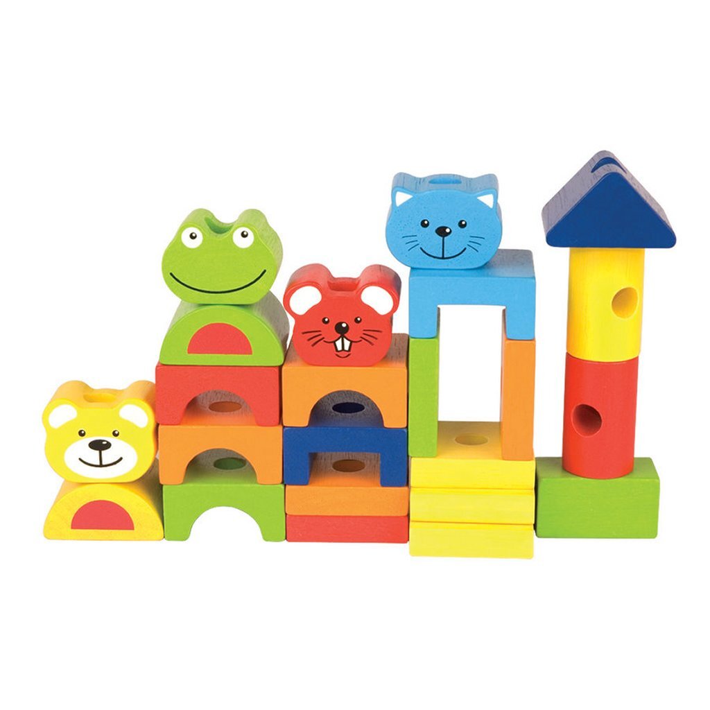 Train en blocs de bois Pintoy 4 amis
