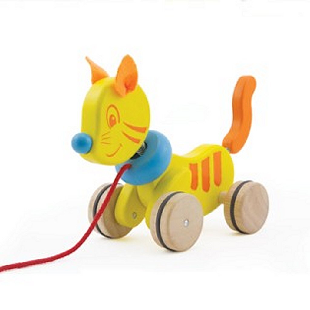 Pintoy p13500 figurine à tirer en bois chat