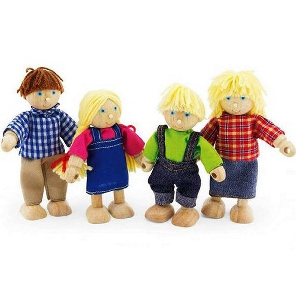 Pintoy figurines de famille d'agriculteurs en bois 4 pièces