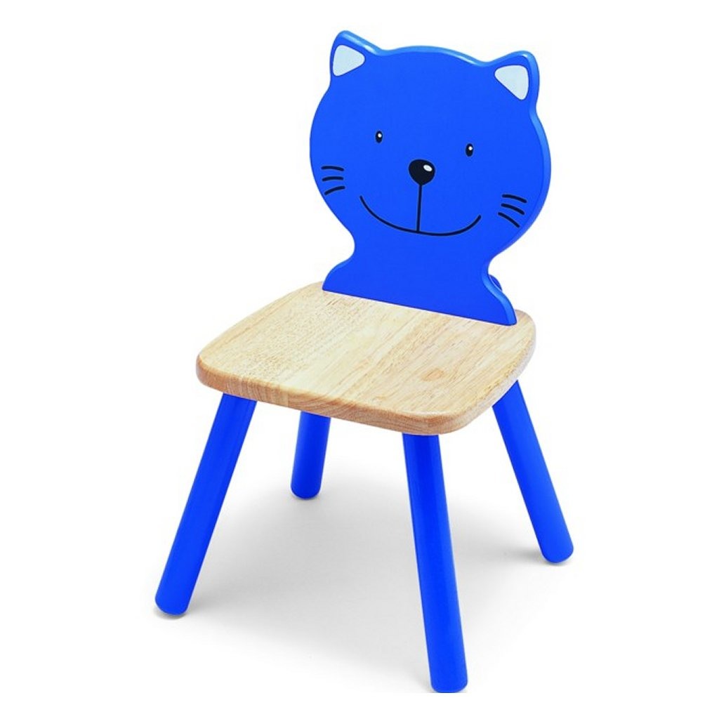 Pintoy pintoy p99231 chaise en bois chat bleu