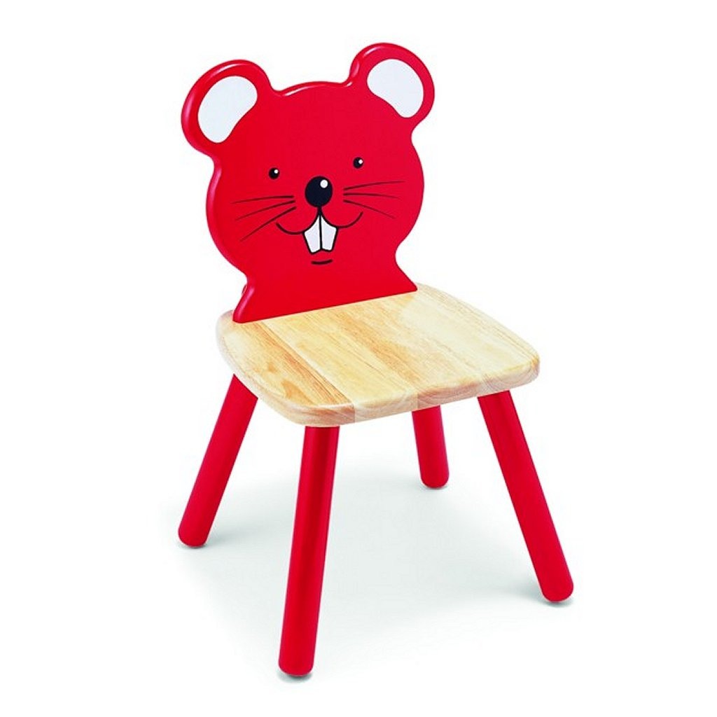 Pintoy p99241 chaise en bois souris rouge