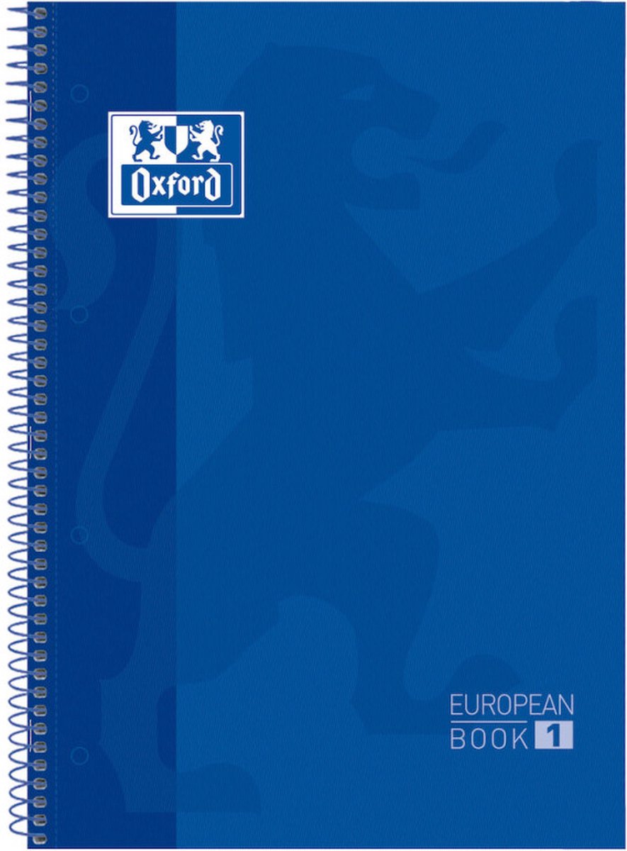 Livre européen d'Oxford school - cahier - bord coloré - a4+ - diamant 5mm - 80 feuilles - 4 trous - couverture rigide - bleu foncé