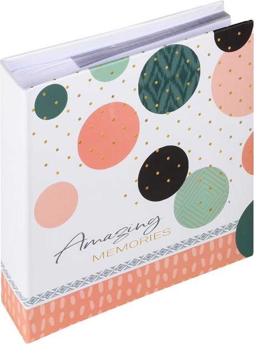 Walther me-486-r souvenirs incroyables - album mémo - taille 22,5 x 22,5 cm - 200 photos 10 x 15 cm - saumon