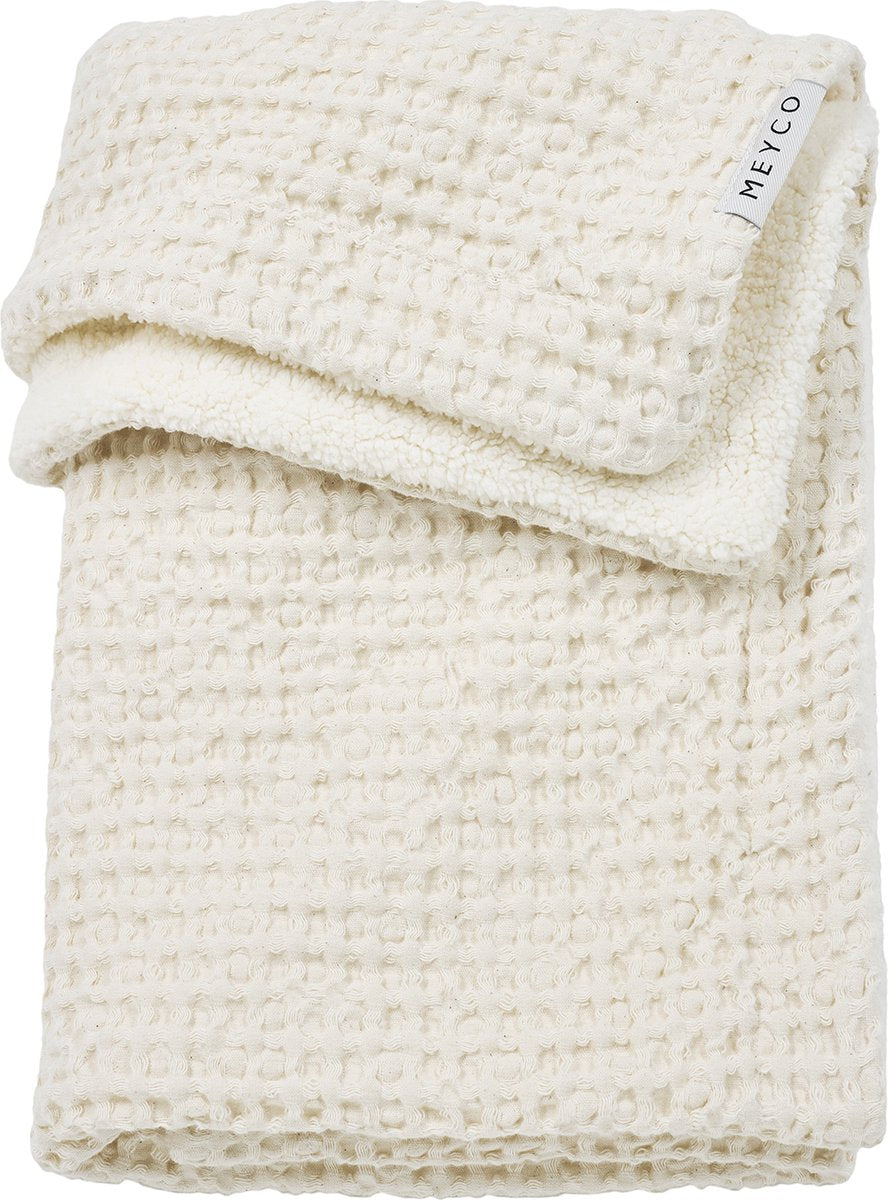 Couverture de berceau en peluche gaufrée Meyco - nature - 100x150cm - 2,0 tog