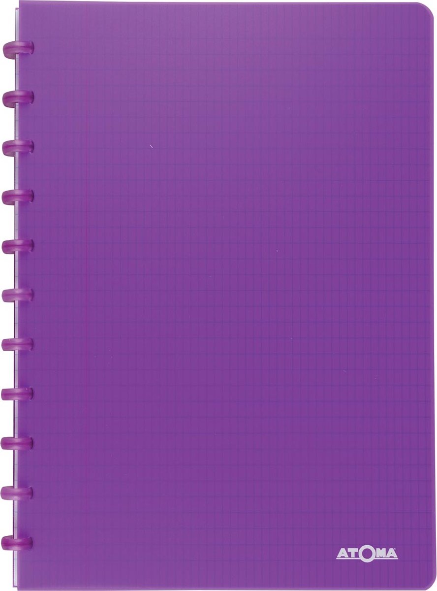 Atoma - carnet tendance - a4 - 144 pages - à carreaux commerciaux - violet transparent