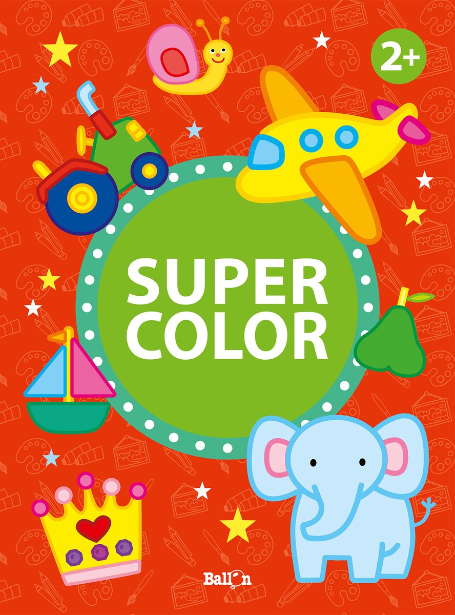 Méga livres de coloriage de ballons - super couleur 2+ (rouge)