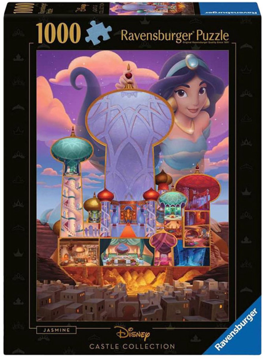 Ravensburger puzzle châteaux disney jasmin - dessin animé 1000 pièces.