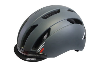 Casque de technologie de cycle QT LED InMold Urban Flux Mat D Gray 52-58 CM 2810388
