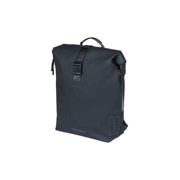 Basil Soho Nordlicht Bicycle Sac à dos - Black Modern Backpack avec éclairage LED pour le vélo électrique pour hommes pour femmes - Imperpose - 17L - noir