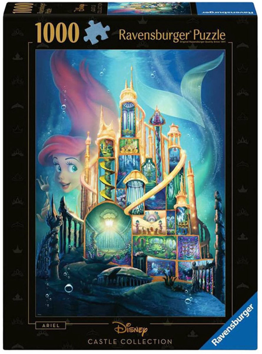 Ravensburger - puzzle ariel - château disney 6 - 1000 pièces