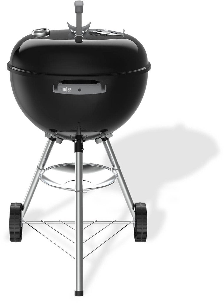 Bouilloire Weber bar-b - grille ø 47 cm - barbecue au charbon de bois - noir - bac à cendres - 2 roues résistantes aux intempéries - thermomètre à couvercle - 2 crochets à outils - résistant aux rayures et à la rouille