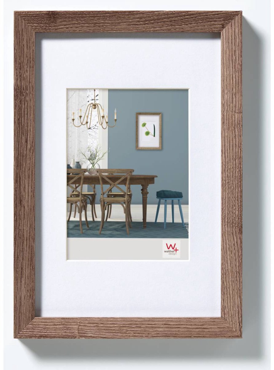 Walther fiorito - cadre en bois mdf - format photo 13x18 cm - noyer