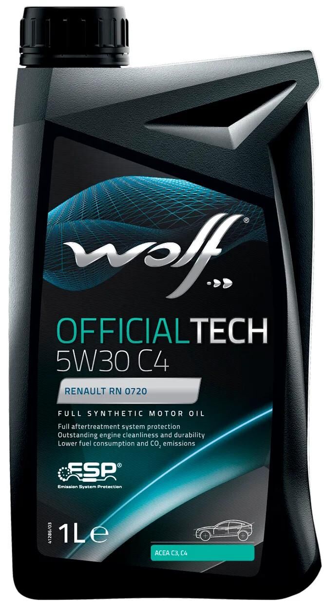 Huile moteur Wolf OfficialTech C4. huile moteur 5w30 1l officialtech c4