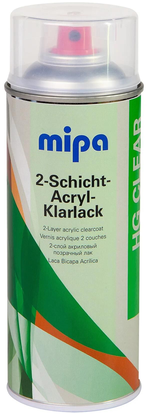 Mipa vernis transparent voiture spray 2 couches acrylique transparent douleur 400 ml bombe aérosol