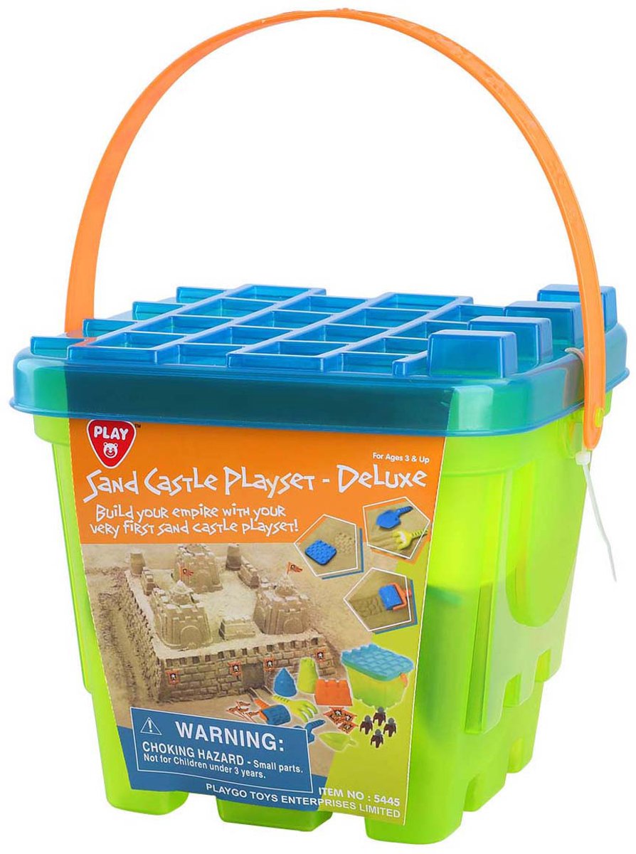 Playgo ensemble de plage château avec accessoires, 21 pièces.