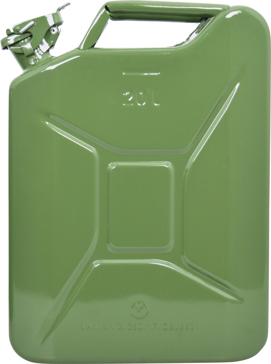 Carpoint essence transportable - métal - 20 litres - non homologué - avec fermeture étanche - pour un stockage sûr - pour carburant sans plomb et éthanol e85