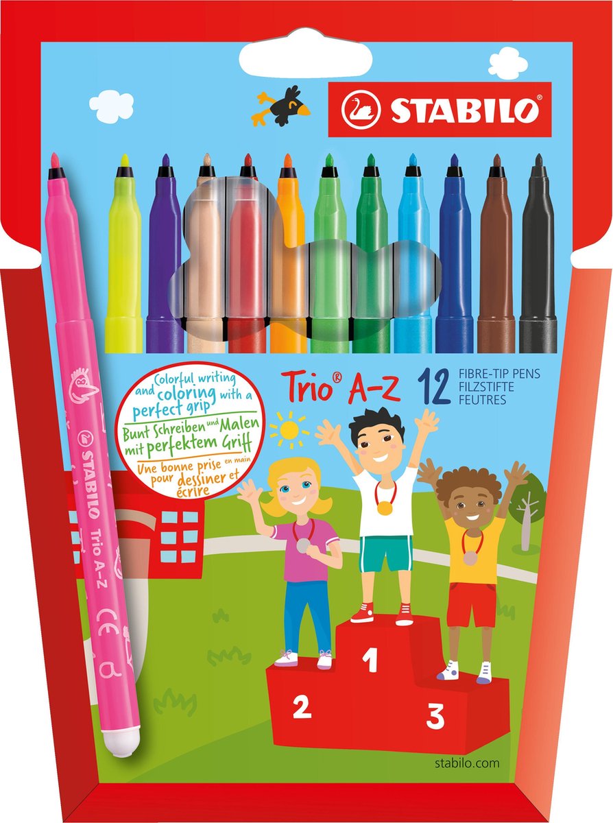 Stabilo trio a-z - feutre - lot de 12 pièces