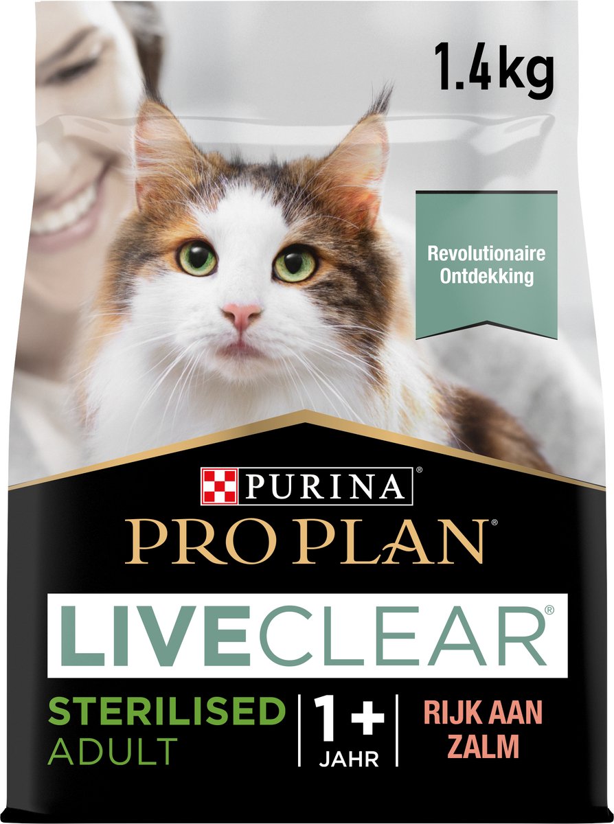 Pro plan adult liveclear - nourriture sèche pour chat - saumon - 1,4 kg