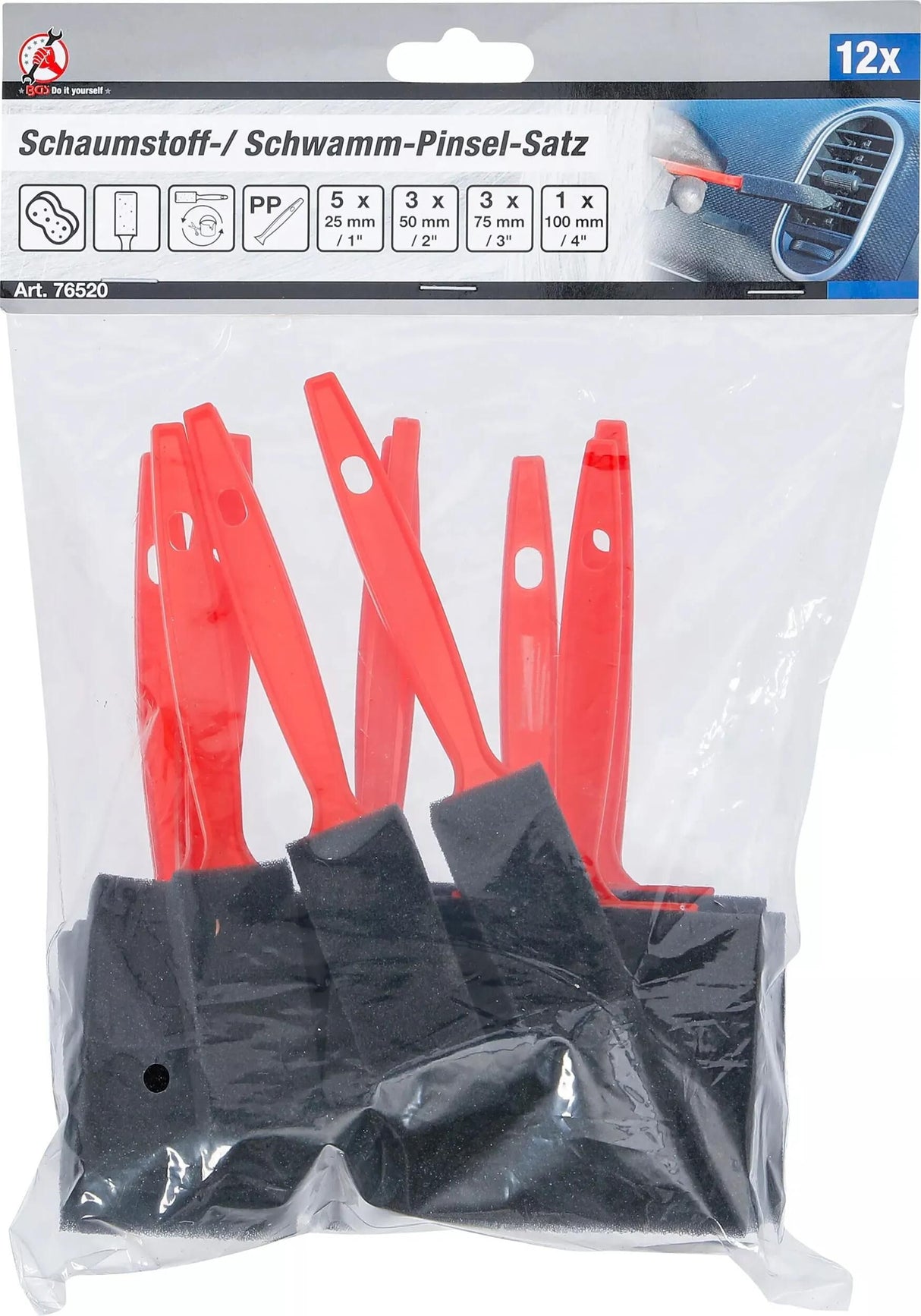 Ensemble de pinceaux techniques BGS, pinceaux éponge en mousse. ensemble de pinceaux en mousse bgs