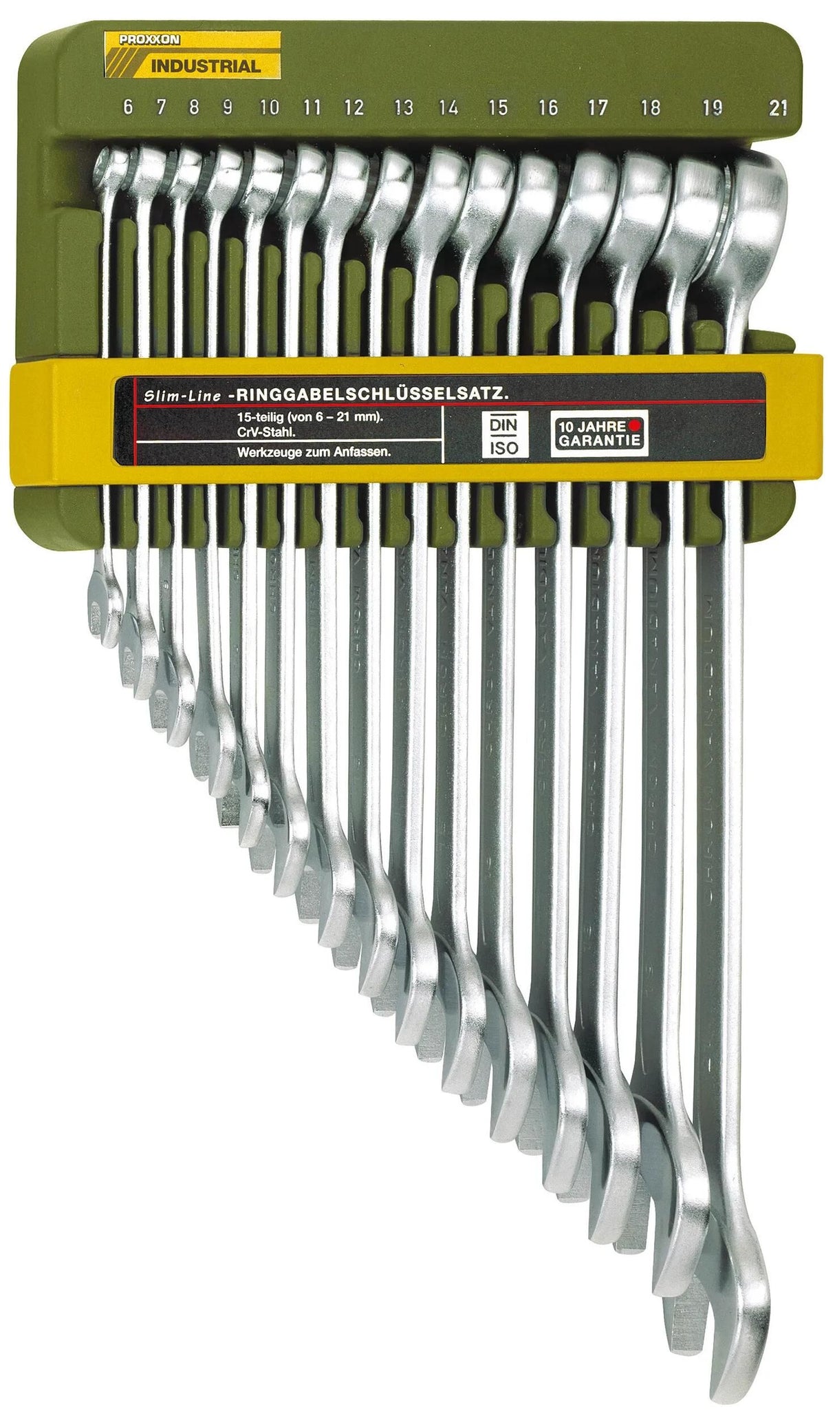 Jeu de clés à fourche à anneau Proxxon, jeu de clés à bouche annulaire slimline, 15 pièces