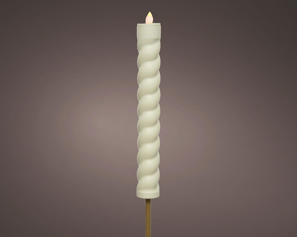 Lumineo torche solaire tourbillon dia4-h90cm blanc