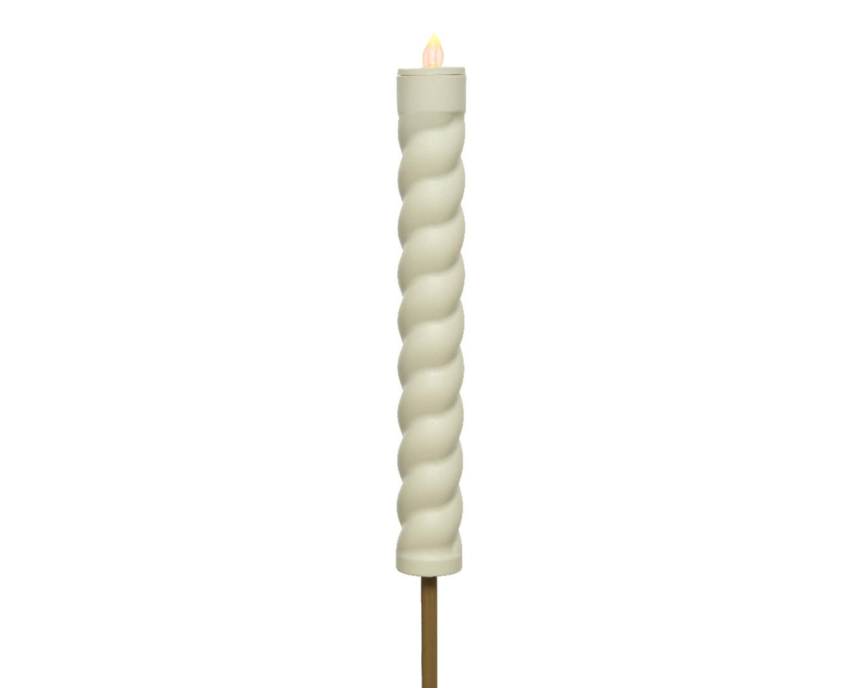 Lumineo torche solaire tourbillon dia4-h90cm blanc