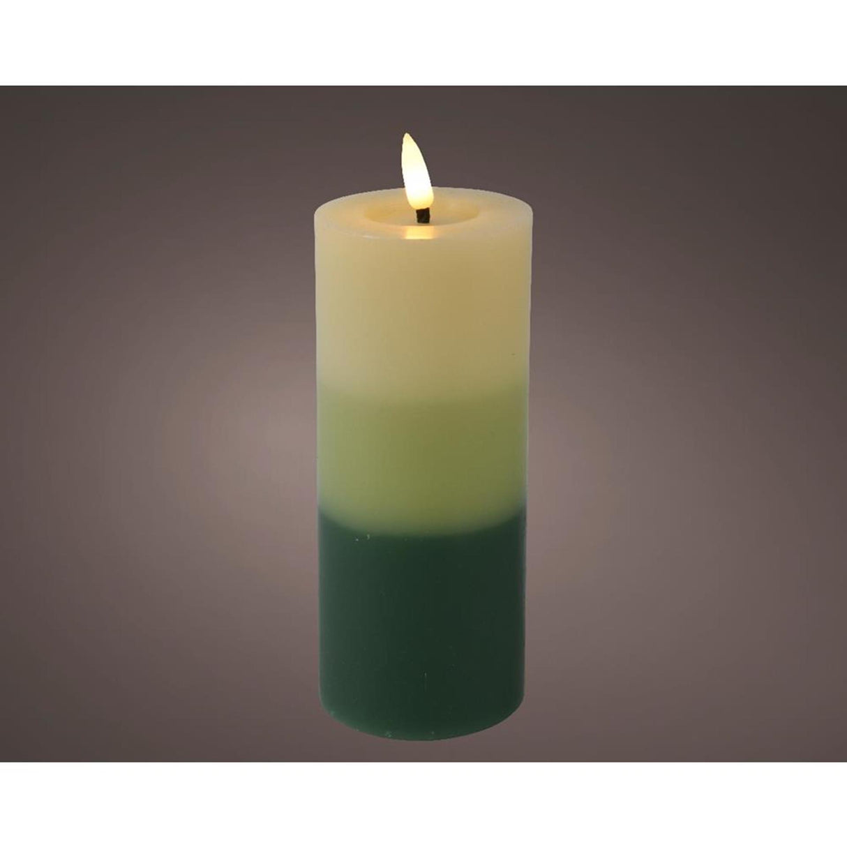 Lumineo Bougie LED effet flamme dégradé 15cm vert