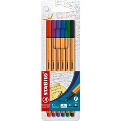 Stabilo point 88 - feutres fins premium - étui de 6 couleurs