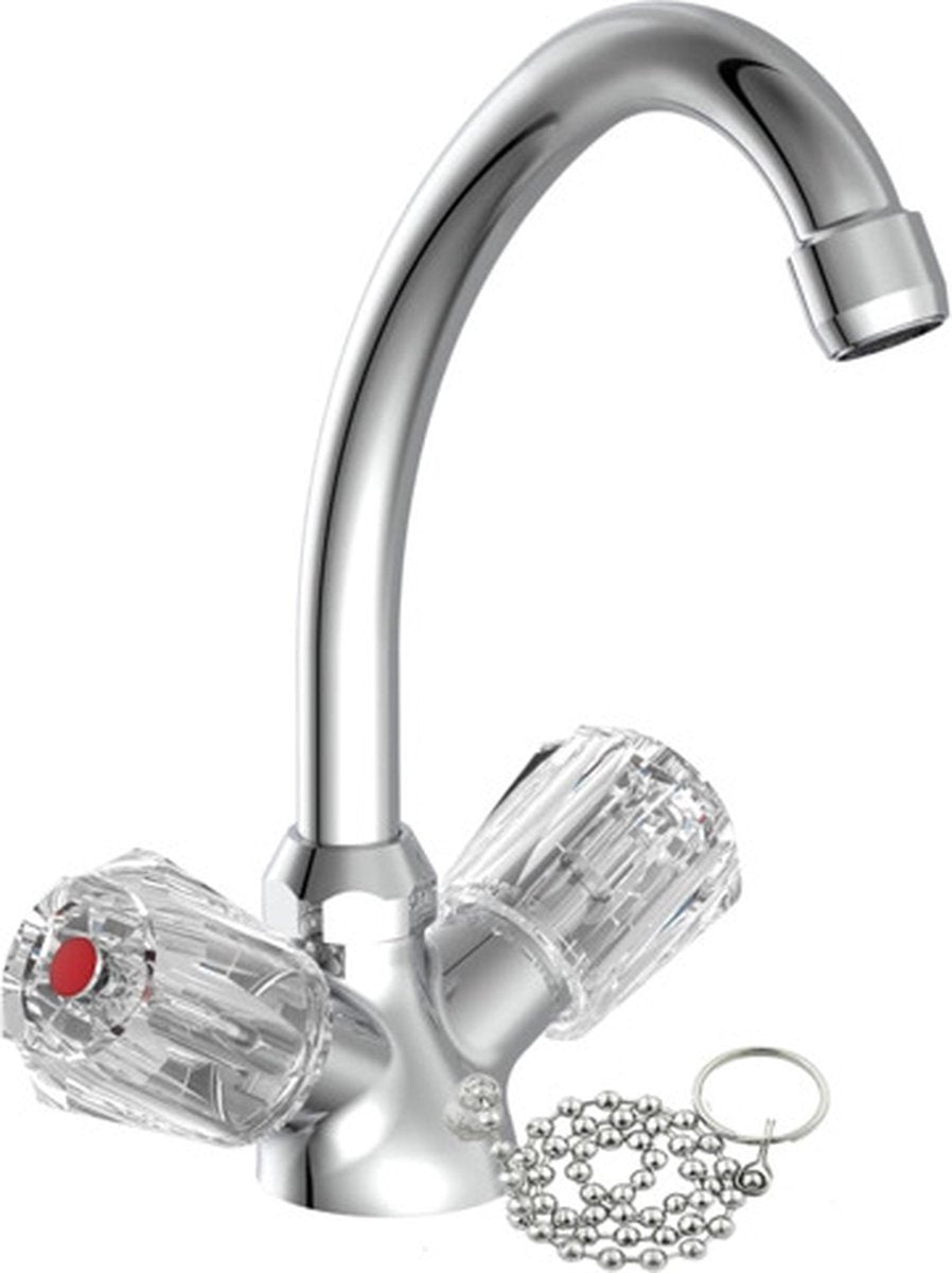 Schütte lavabo-bascin mixte grue à deux buttons Savino chrome -colored