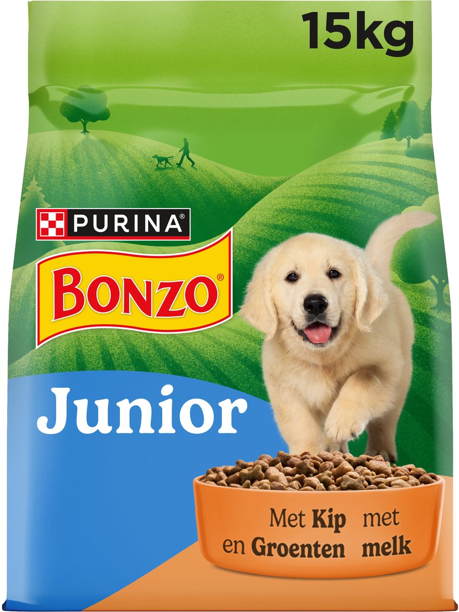 Bonzo dry junior - nourriture sèche pour chien - poulet légumes lait - 15 kg