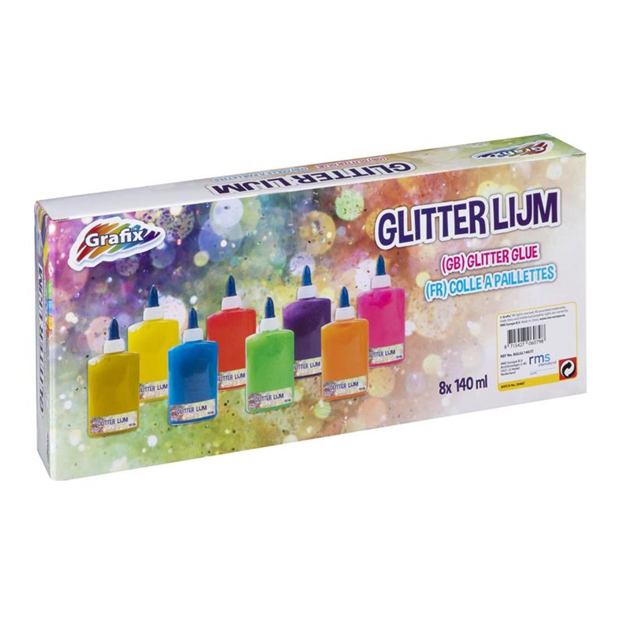 Set de colle pailletée Grafix 8 tubes de 140ml