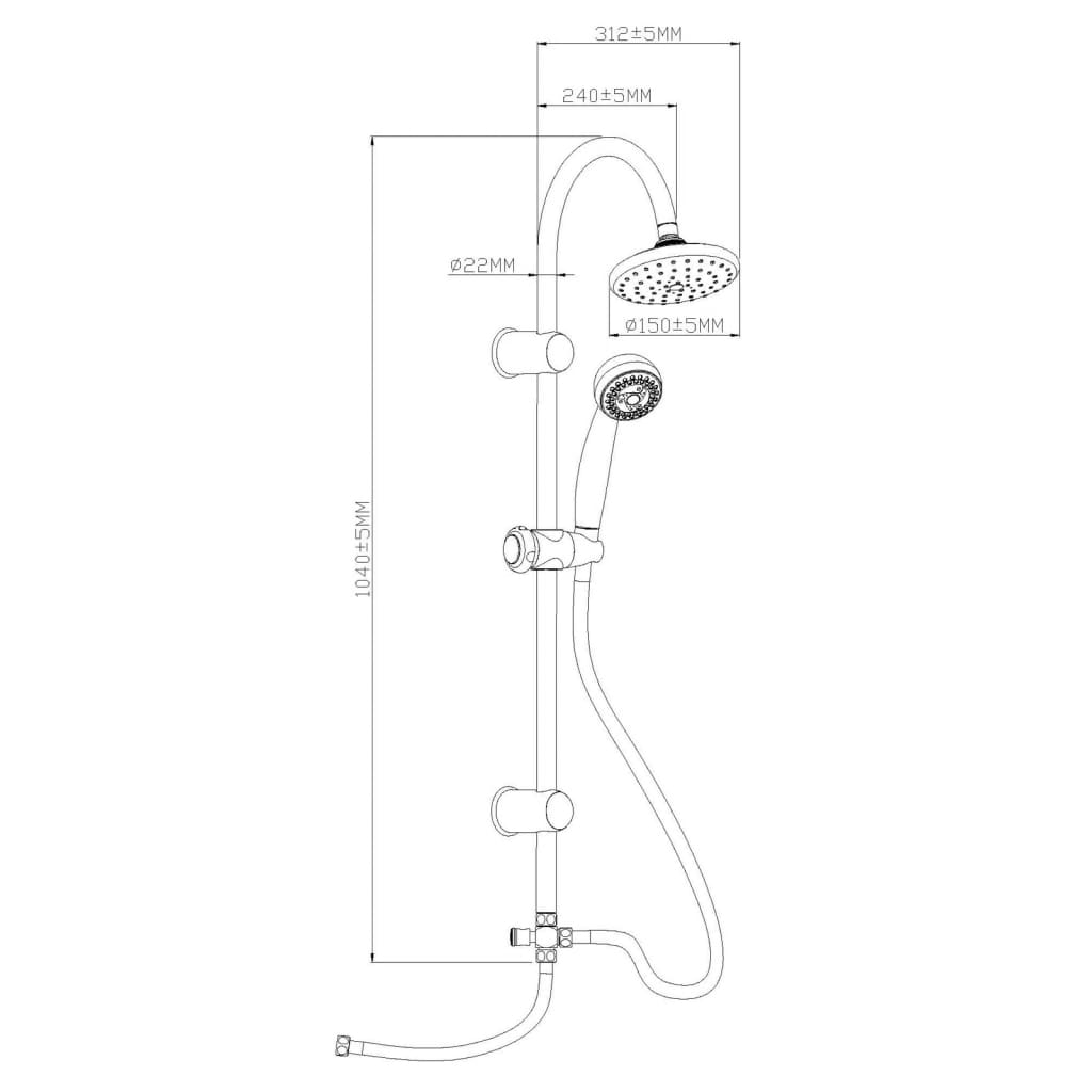 Ensemble de douche de tête Eisl easy vital couleur chrome