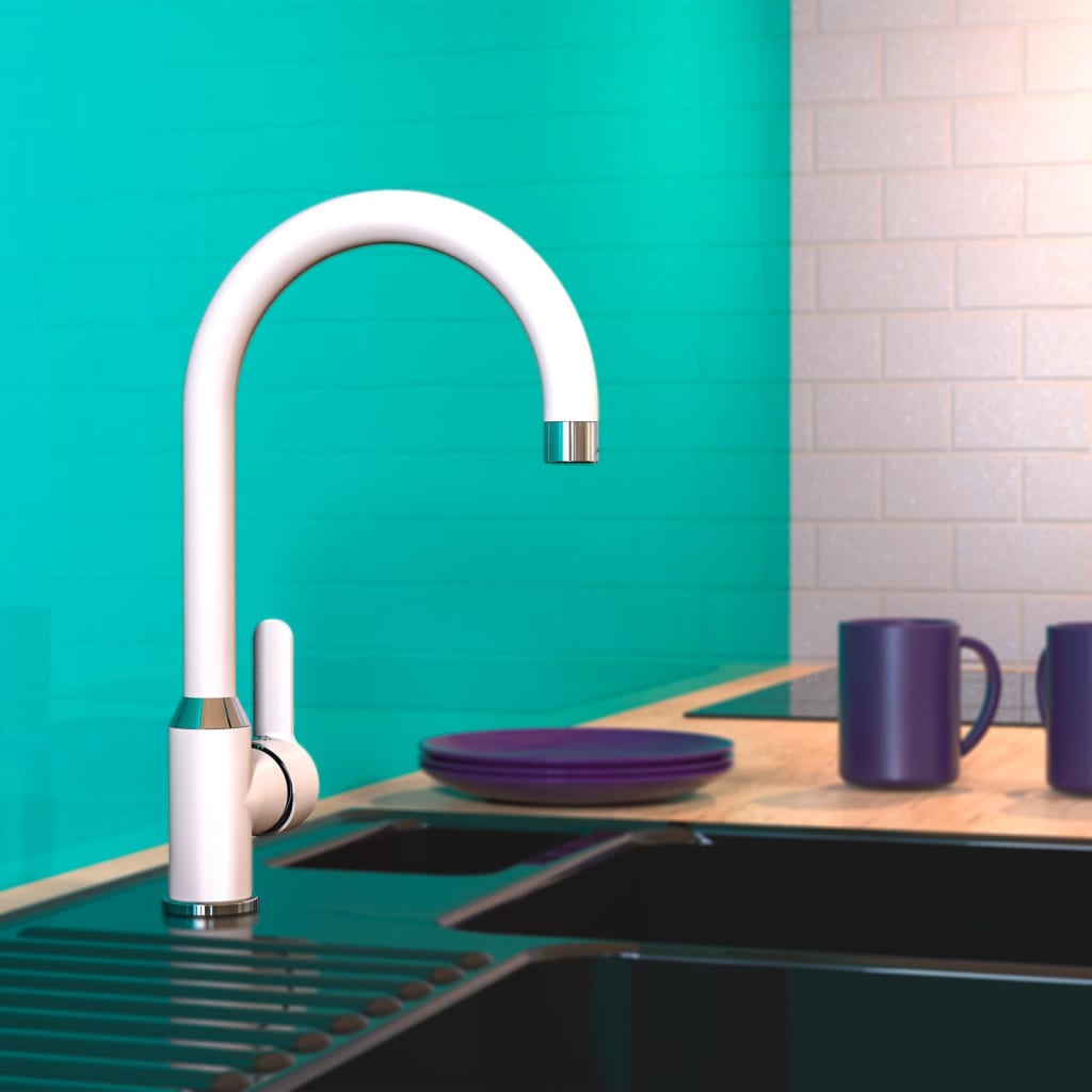 Eisl mitigeur de cuisine diziani chrome blanc