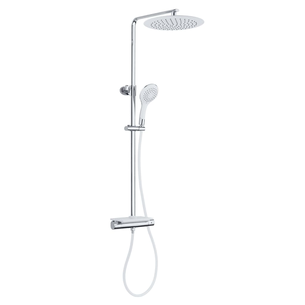 Ensemble de douche de tête Eisl avec mitigeur thermostatique grande vita chrome blanc