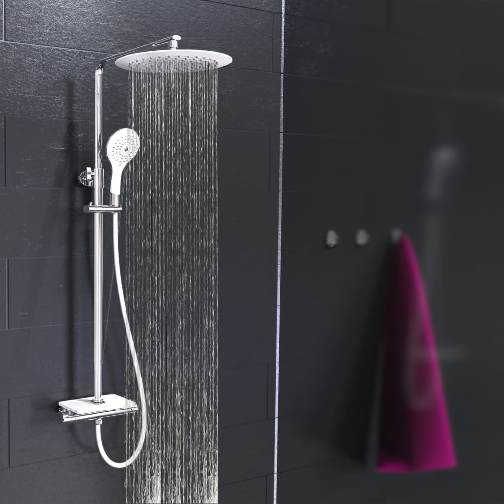 Ensemble de douche de tête Eisl avec mitigeur thermostatique grande vita chrome blanc