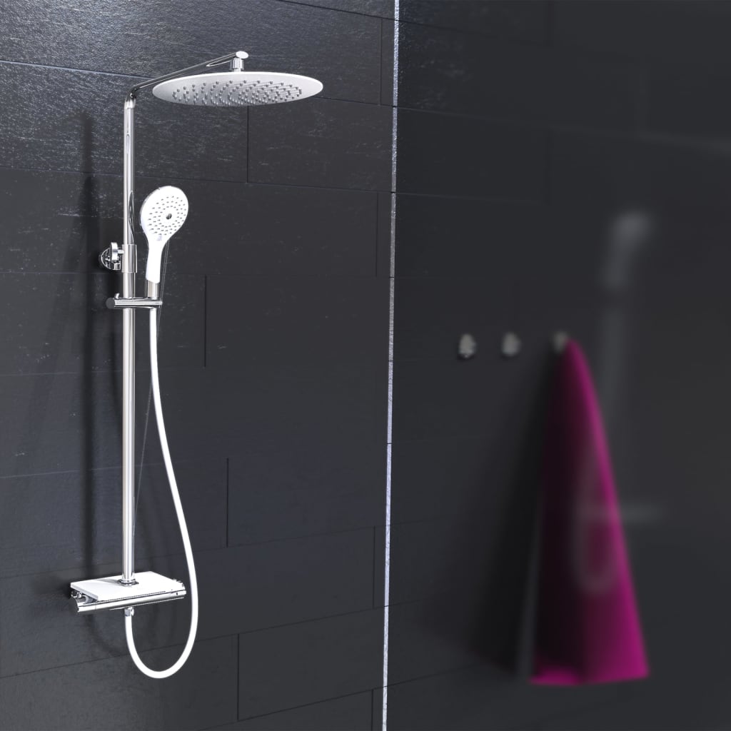 Ensemble de douche de tête Eisl avec mitigeur thermostatique grande vita chrome blanc