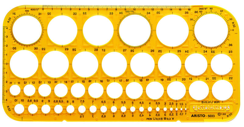 Gabarit de cercle Aristo AR-5033 1-36 mm 45 cercles