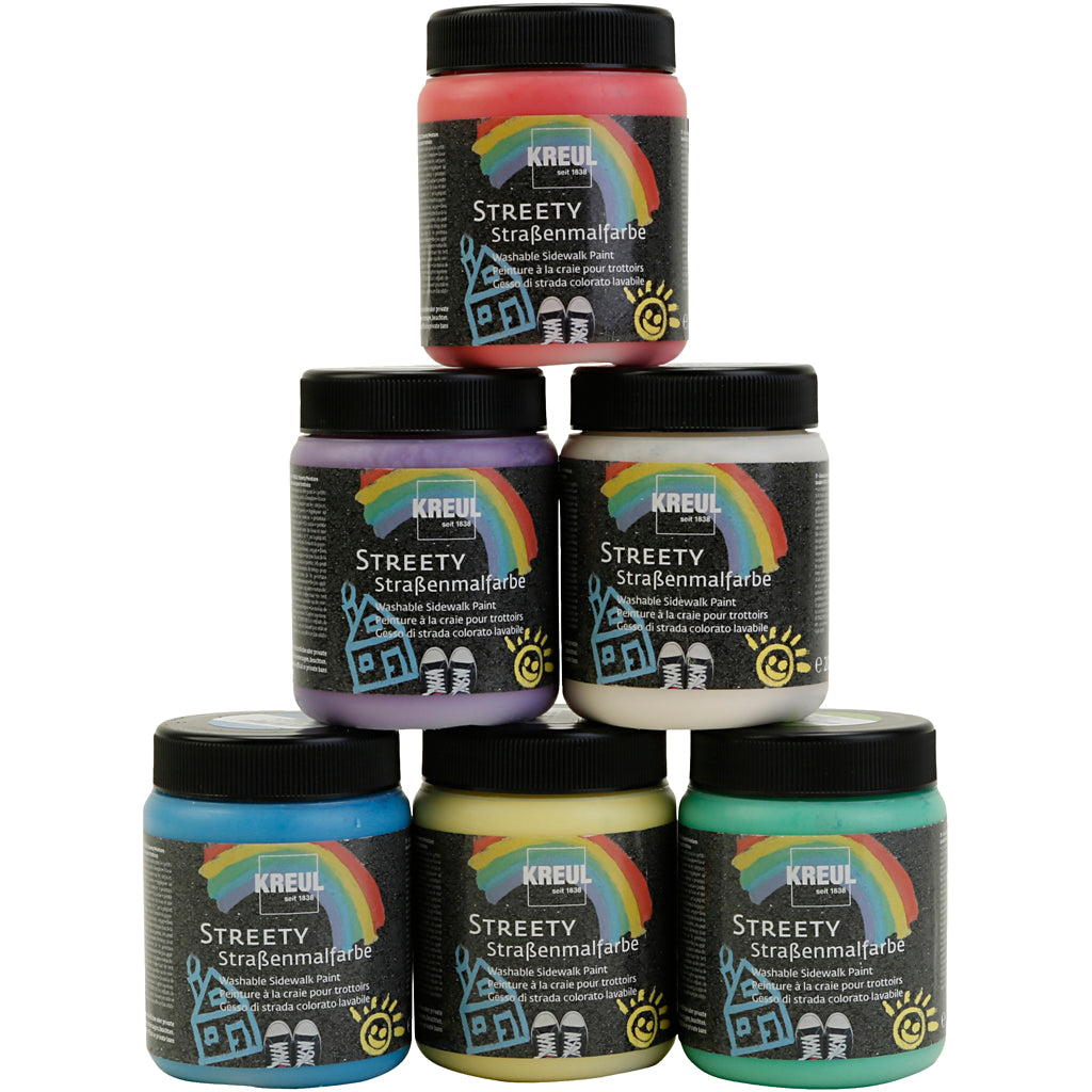 Peinture à la craie pour trottoirs, 6x200 ml 1 boîte