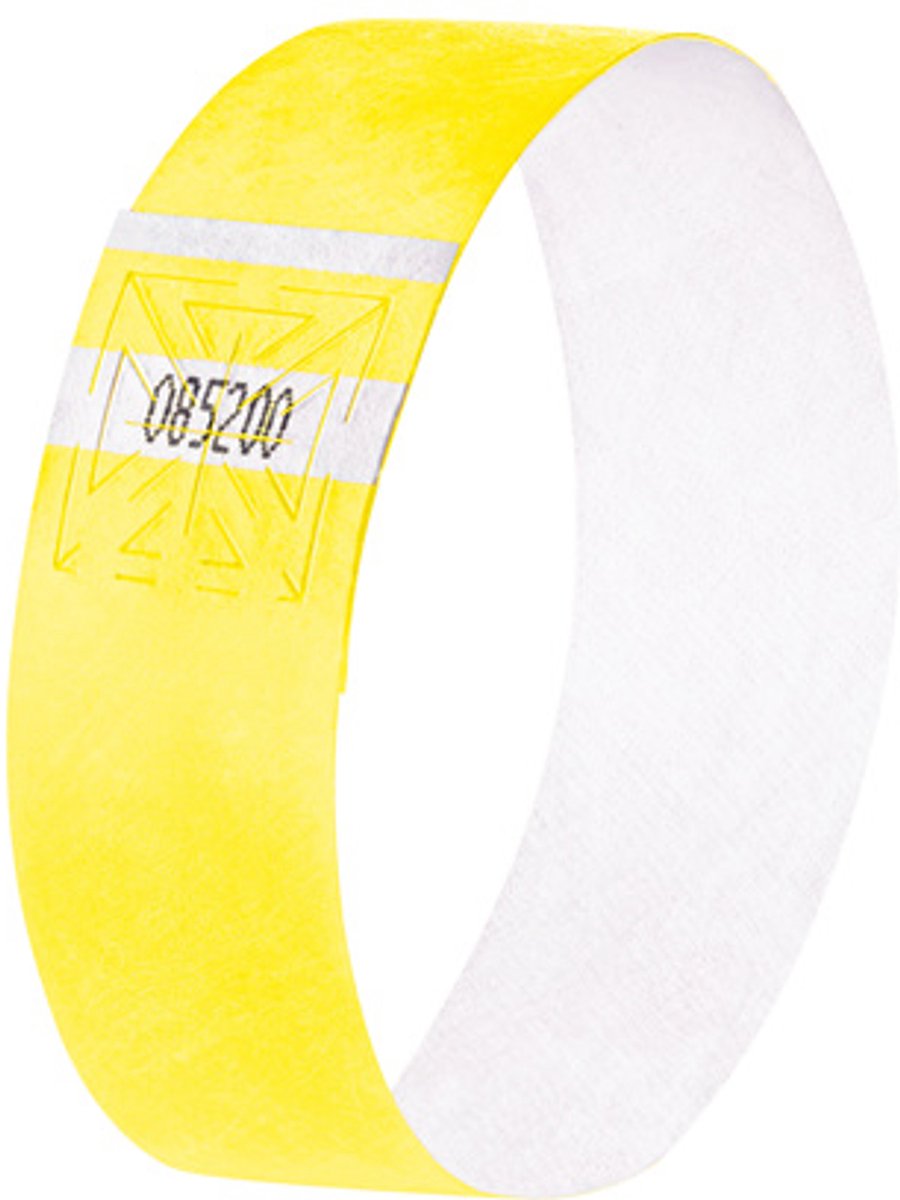 Bracelets événementiels Sigel - super doux - 255x25mm - 120 pièces - jaune fluo - si-eb218